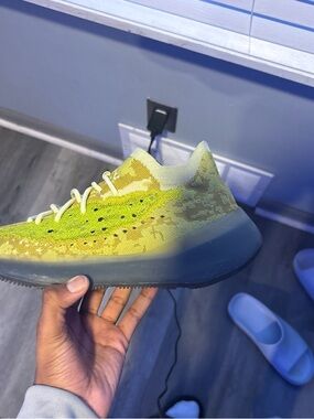 Yeezy Yellow and Olive Low-Top Knit Sneaker